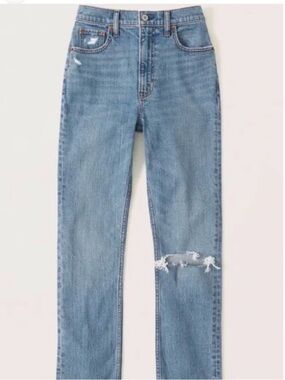 Abercrombie & Fitch Blue High-Rise Distressed Jeans